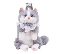 Fluffy Realistic Cat Backpack Kawaii Cosplay Lolita Y2K Kitten Bag (Gray) | Cute and Soft Plush Backpack with Adjustable Straps Ideal Gift for Teen Girls