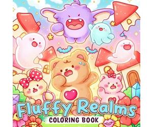 Fluffy Realms Coloring Book: Adorable Animal Friends Exploring Whimsical Fantasy Worlds Coloring Pages to Spark Calm, Joy, and Creative Escape for All Ages