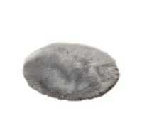 Fluffy Round Soft Sheepskin Carpet - Grey Faux Fur Wool Area Rug for Living Room Home Decor Plush Floor Mat (30CM) - Cozy Floor Covering for Comfort and Style