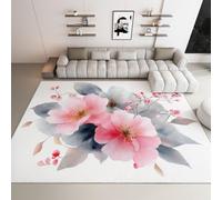 Fluffy Rugs Floral watercolor style, Rugs for Living Room - 120 x 170 cm Floor Carpet Printed Nonslip Machine Washable Rug Indoor Gemoetric Carpets for Teenager Bedroom Decorate