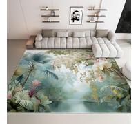 Fluffy Rugs Tropical rainforest palm trees jungle watercolor, Rugs for Living Room - 80 x 150 cm Floor Carpet Printed Nonslip Washable Rug Indoor Gemoetric Carpets for Teenager Bedroom Decorate