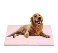 Fluffy self-heating cat and dog mats, heated cat blankets, warm dog mats, non-slip, washable kitten and puppy blankets, no risk of burns. Suitable for sofas, pet cages, dog beds, and car seats. (Pink)