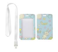 Fluffy Sheep Lambs ID Card Holder with White Lanyard, Lanyard with ID Holder, Vertical Name Badges Protector for Doctor, Vertical Cards Protector for Teacher, Bus Driver Accessories Teacher Stuff