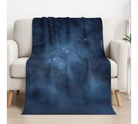 Fluffy Silk Touch Blue Illustration Microfiber Fleece Throw Blanket Mysterious Stars Night Sky Wrinkle-Resistant Home Decor For Bed, Sofa & Couches 27in × 40in (70cm × 100cm)