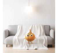 Fluffy Silk Touch White Yellow Throw Blanket Cartoon Fantasy Cute Onion Comfortable Blanket For Bed, Sofa & Couches 52in × 59in (130cm × 150cm)