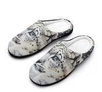 Fluffy Slipper Snowy Leopard Slipper L