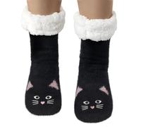 Fluffy Slipper Socks Women, Thermal Bed Warm Winter Cosy Socks for Women, Ladies Non Slip Fuzzy Fleece Lined Socks with Grippers, Christmas Gifts Stocking Stuffer