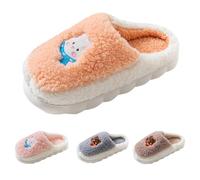 Fluffy Slippers for Women Men Cute Cartoon Printed Graphic Slipper Warm Cozy Plush Fuzzy Cushion Slip-on House Slides Indoor and Outdoor Plush Thermal Couples Footwear Orange