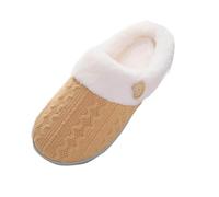 Fluffy Slippers for Women Winter Warm Fleece Lined House Slippers Slip On Slipper with Non-slip Sole Soft Comfy Plush Memory Foam Home Shoes for Indoor and Outdoor
