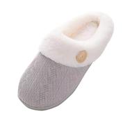 Fluffy Slippers for Women Winter Warm Fleece Lined House Slippers Slip On Slipper with Non-slip Sole Soft Comfy Plush Memory Foam Home Shoes for Indoor and Outdoor