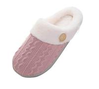 Fluffy Slippers for Women Winter Warm Fleece Lined House Slippers Slip On Slipper with Non-slip Sole Soft Comfy Plush Memory Foam Home Shoes for Indoor and Outdoor