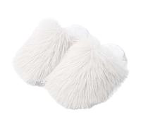 Fluffy Slippers for Women, Womens Fuzzy Slippers Comfortable Thermal House Slipper Winter Warm Bedroom Shoes Lightweight Slip On Slides Solid Color Plush Shoes White