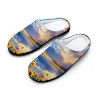 Fluffy Slippers Grand Teton National Park Fuzzy Slippers For Bedroom | House Slipper Flat Warm Slippers For Winter Women Outdoor