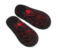 Fluffy Slippers Red Spider And Spider Web Portable Plush Slippers Soft Anti-Slide Slipper For Men Home Indoor L