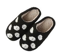 Fluffy Slippers Women, Cute Slippers Extra Wide for Swollen Feet Ladies Warm Comfortable Slip On Home Home Hotel Guest House Shoes Women Comfortable Warm Slipper Womens Size 6 (Black,6.5)