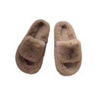 Fluffy Slippers Women,Plush Shoes Fabric Rubber Sole Super Fluffy Fur Trim Plush Non-slip Wear-resistant Sole Fashion Plush Flip-Flops Holiday Beach Casual Wear for Indoor Outdoor Fashion Sandals