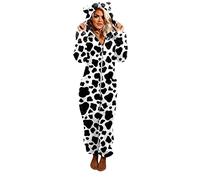 Fluffy Snuggle Hoodie Womens Fleece Onesie Pajamas Animal One Piece Hooded Flannel Sleepwear Warm All in One Super Soft Loungewear Comfy Warm Nightwear Thermal Autumn Winter