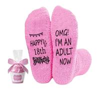 Fluffy Socks 18th Year Happy Birthday Gifts for Girls Cupcake Packaged Warm Bed Socks for Kids Cupcake-Packaged Sock,for Daughter Granddaughter Sister Boys Christmas Presents Grandaughter Daughters