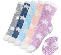 Fluffy Socks for Women Girls, 3 Pairs Fuzzy Winter Cosy Comfy Non Slip Thermal Slipper Warm Bed Socks(Random Color)