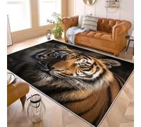 Fluffy Soft 3D Flannel Rug Close Up Of An Animal, A Tiger Short Pile Carpet for Bedroom, Mighty Non-Slip Area rugs for Living Room and Playroom - Cozy Floor Mats for Kids Room 120x170 cm