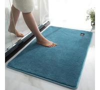 Fluffy Soft Bathroom Rug Super Absorbent Bath Mat Floor Mat,Non-Slip Bathmat Microfiber Soft Bathroom Rug,Machine Washable Outside Shower Mat (Blue,50x80cm)