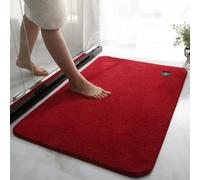 Fluffy Soft Bathroom Rug Super Absorbent Bath Mat Floor Mat,Non-Slip Bathmat Microfiber Soft Bathroom Rug,Machine Washable Outside Shower Mat (Red,50x80cm)