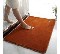 Fluffy Soft Bathroom Rug Super Absorbent Bath Mat Floor Mat,Non-Slip Bathmat Microfiber Soft Bathroom Rug,Machine Washable Outside Shower Mat (Orange,50x100cm)