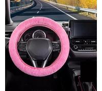 Fluffy Steering Wheel Cover for Audi A4 B8 Avant 2008-2016, Anti-Slip Protector Warm Steering Wheel Covers Elastic Car Interior Accessories,Pink