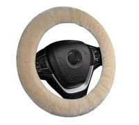 Fluffy Steering Wheel Cover for Audi A6 C8 Avant 2018 2019 2020 2021 2022, Anti-Slip Protector Warm Steering Wheel Covers Elastic Car Interior Accessories,Beige