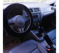 Fluffy Steering Wheel Cover Set,3 Pcs 1 Set Winter Warm fuzzy Steering Wheel Cover Handbrake Cover Gear Shift Cover Universal Plush Non-Slip Interior Accessories for Car,Truck,SUV, 15" (Black)