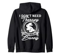 Fluffy Stress Relief - Humorous Bunny Lover Zip Hoodie