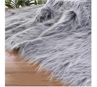 Fluffy Synthetic Fur Fabric, Plush 12 Cm, 170x50 Cm, 66''x19'', Soft Synthetic Fur Cut, Suitable for Costumes, Gnomes, Cosplay, Hobbies, Camera Floors, Toys, Chair Covers(Gray/Black)