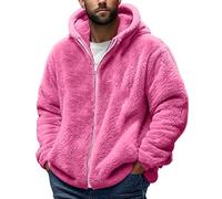 Fluffy Teddy Coat Hoodie Men Fleece Coats Mens Hoodie Fluffy Sherpa Hooded Jumper Fuzzy Plush Sweatshirt Full Zip Casual Warm Outerwear Windproof Jacket Loose Fit Thermal Hoodie Soft Hoodies For Men