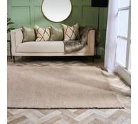 Fluffy Teddy Rug Soft Rugs Bedroom Carpet Area Mat OHS Natural 120cm x 170cm
