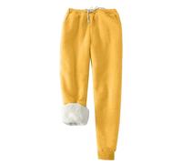 Fluffy Trousers Women Sweatpants for Women UK Wide Leg Lounge Pants Comfy Baggy Trousers Winterpants Baggy Wide Legpants Fleece Leggings Thermal Trouser Sweatpants Bottoms Straight Leg Joggers Yellow