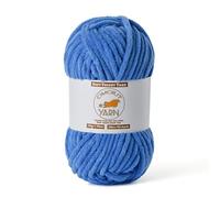 Fluffy Velvet Yarn for Crocheting, Chunky Chenille Baby Blanket Yarn for Crocheting, Soft Fuzzy Puzzle Yarn for Knitting, 50g/1.77oz Bulky Thick Amigurumi Crochet Yarns（Azure）