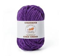 Fluffy Velvet Yarn for Crocheting, Chunky Chenille Baby Blanket Yarn for Crocheting, Soft Fuzzy Puzzle Yarn for Knitting, 50g/1.77oz Bulky Thick Amigurumi Crochet Yarns（Dark Purple）