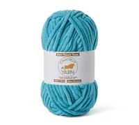 Fluffy Velvet Yarn for Crocheting, Chunky Chenille Baby Blanket Yarn for Crocheting, Soft Fuzzy Puzzle Yarn for Knitting, 50g/1.77oz Bulky Thick Amigurumi Crochet Yarns(Lake Blue)