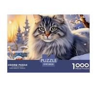 Fluffy White Cat Among Colorful Flowers Eco Friendly Cardboard Great for Mental Refreshment, Stress Relief And Daily Leisure Activity 38x26cm/1000pcs