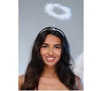 Fluffy White Fancy Dress Festive Cosplay Heavenly Angel Halo