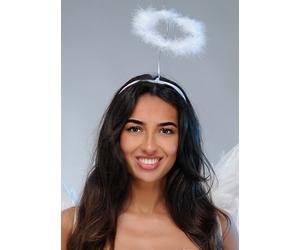 Fluffy White Fancy Dress Festive Cosplay Heavenly Angel Halo