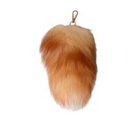 Fluffy Wolf Tail Keychain - Realistic Fox Tail Keyring in Black, Red, Purple, Soft Faux Fur Cosplay Accessory, Bag Charm for Backpack, Costume Prop Gift (E)