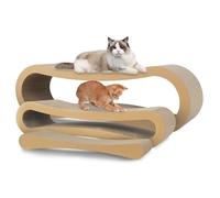 Fluffydream 3 in 1 Cat Scratcher Cardboard, Cat Scratching Board Furniture Protector, Cat Scratching Post, Cat Beds for Indoor Cats, Infinity Shape, X-Large