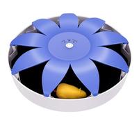 FluffyDream Automatic Electric Magnetic Spinning Cat Toys, Interactive, Rotation Cat Exercise Teaser Toy with Emulational Mouse, Fluffy Tails, Toys for Indoor Cats, Pets, 9.65” x 9.65” x 2.36”, Blue