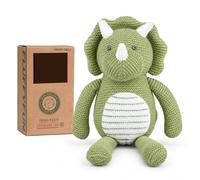 FLUFFYFUN 100% Organic Cotton Baby Soft Toy Plush 7.1" (green dino) | 100% Organic Cotton Inside & Out • OEKO-TEX Certified • Hand-Stitched Facial Details • Naturally Soft & Gentle
