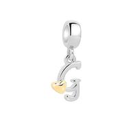 FLUFLO Sterling Silver 925 charm pendants, suitable for bracelets and necklaces of women's and family jewelry, decorated with A to Z alphabet beads and pendants, inlaid with 5A cubic zirconia.X237
