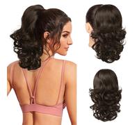 Flufymooz Ponytail Extension, 14 Inch Short Drawstring Ponytail Hair Extension for Women, Soft Synthetic Pony Tails Hairpiece for Women (Chocolate Brown)