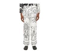 Fluid Abstract Trousers - male - Honey Fucking Dijon - Straight Trousers - White - S - Trousers S