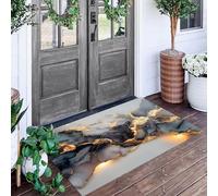Fluid Abstraction Door Mats Indoor Absorbent,Non-Slip Wabi-Sabi Abstract Indoor Door Mat For Back & Front Door,Low Profile Dirt Trapping Doormat Entrance Rugs With Rubber Backed,70X100Cm,Gray-Black