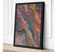 Fluid Agate Forms Abstract Canvas Wall Art Print 30x20 Inch (76 x 51 cm)